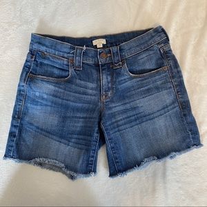 J. Crew Denim Jean Shorts Cuffed Raw Hem 34619